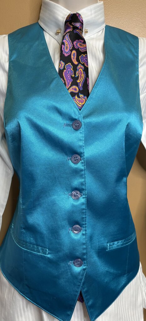TEAL SATIN BECKER BROTHERS VEST