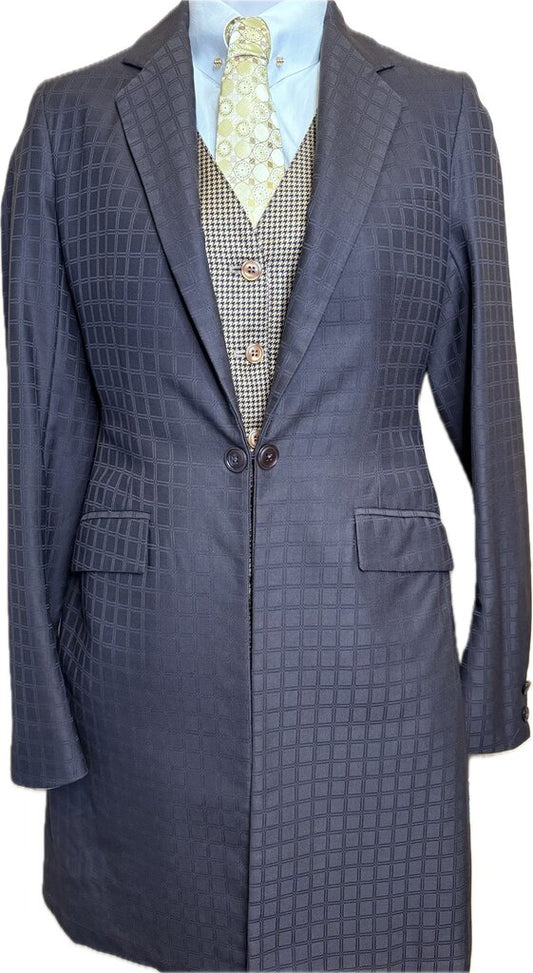 BOYS BROWN SQUARE PATTERN DAY SUIT