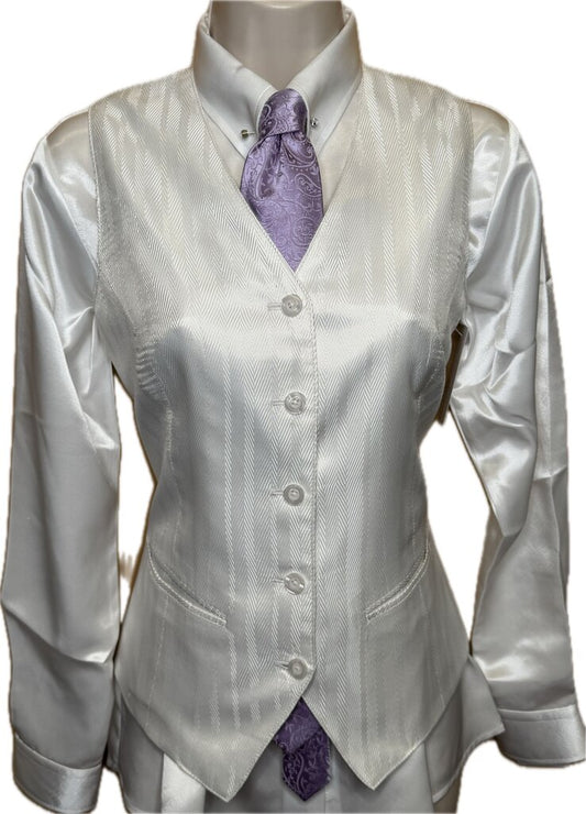 IVORY HERRINGBONE ELLIE MAY VEST