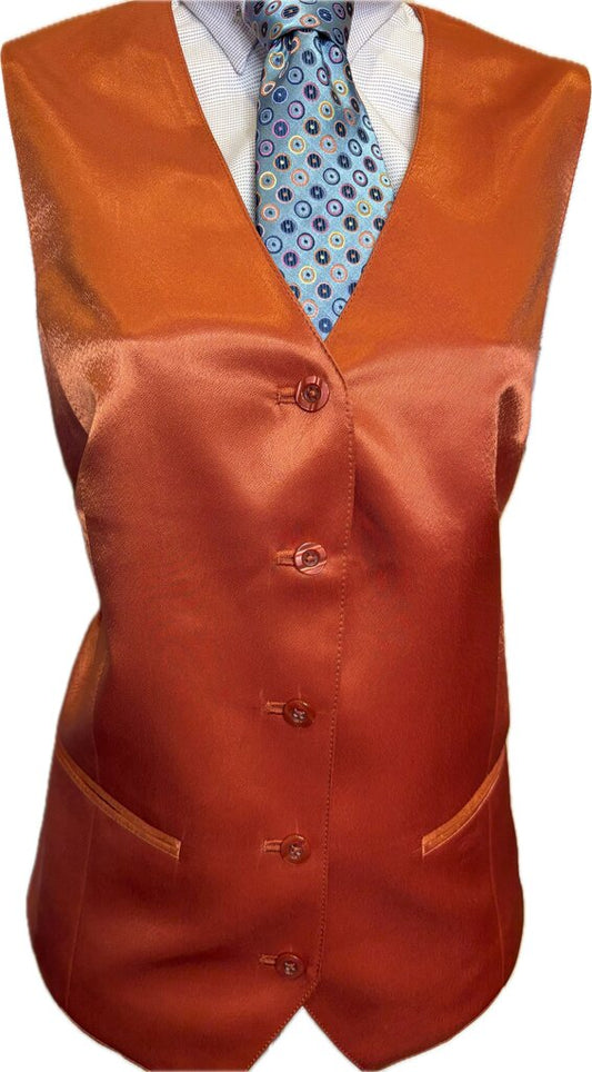BURNT ORANGE SATIN ELLIE MAY VEST