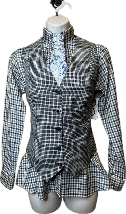 NAVY BLUE HOUNDSTOOTH VEST