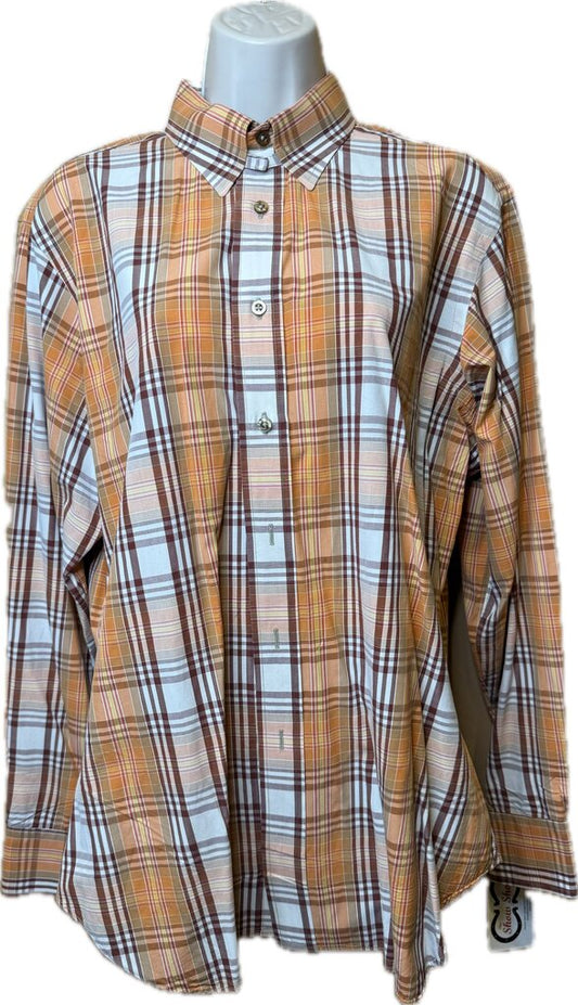 ORANGE PLAID SHIRT BBROS SHIRT