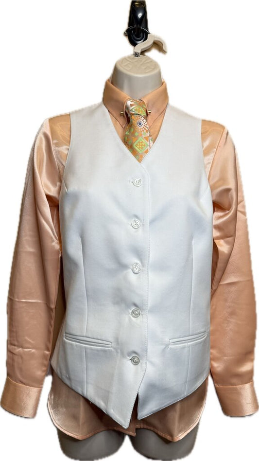 WHITE MATTE SATIN BETTY BERDINE VEST