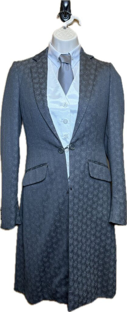 BECKER BROTHERS GRAY PAISLEY PATTERN DAY SUIT