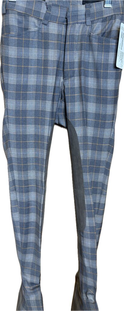 BOY'S GRAY WITH ORANGE WINDOWPANE JODS DEREGNAUCOURT