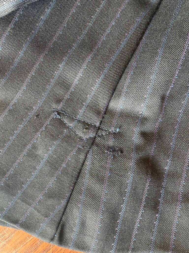 BLACK WITH PURPLE STRIPE DAY SUIT