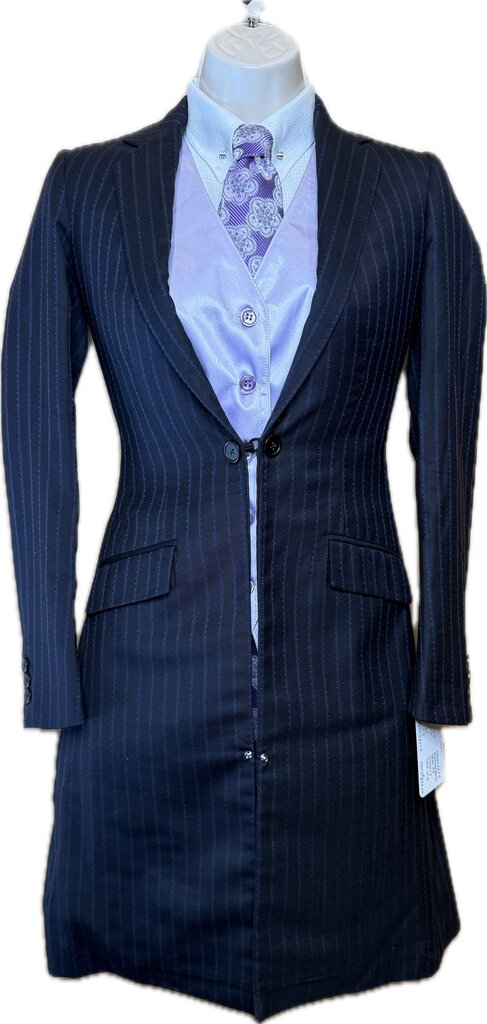BLACK WITH PURPLE STRIPE DAY SUIT