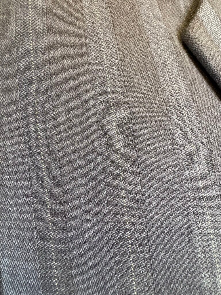 SLATE BLUE WITH SILVER PINSTRIPE MARSHA DEARRIAGA DAY SUIT