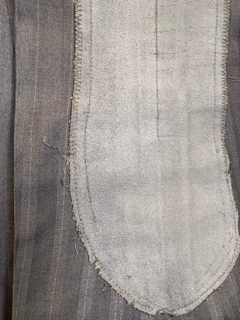 SLATE BLUE WITH SILVER PINSTRIPE MARSHA DEARRIAGA DAY SUIT