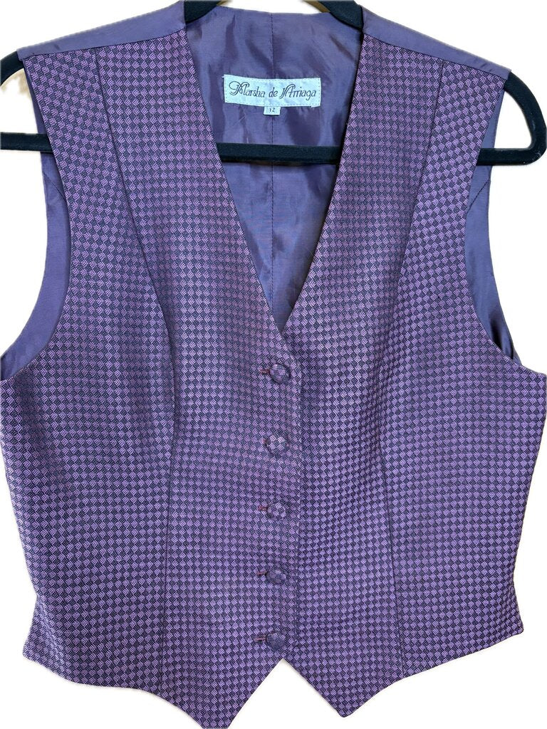 PURPLE/BLACK PATTERN MARSHA DEARRIAGA VEST