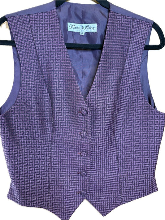 PURPLE/BLACK PATTERN MARSHA DEARRIAGA VEST