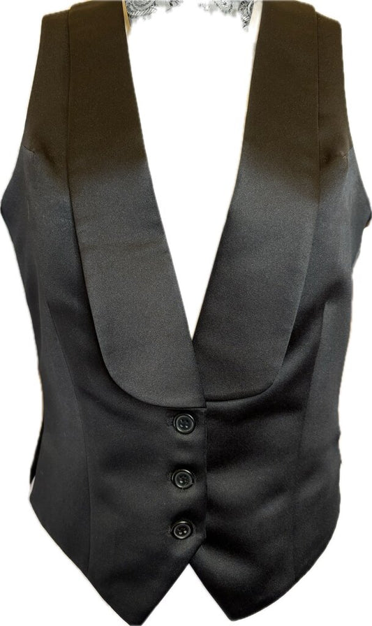 BLACK SATIN BBRO'S FORMAL VEST