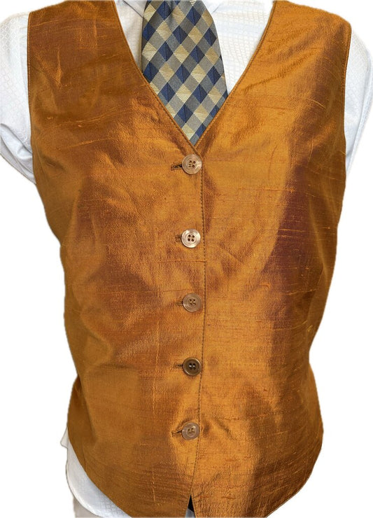 BRONZE RAW SILK VEST