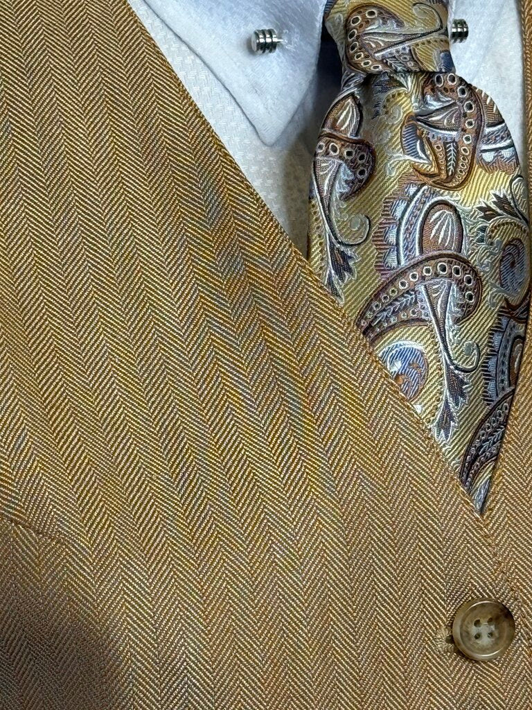 GOLD HERRINGBONE BBRO'S VEST
