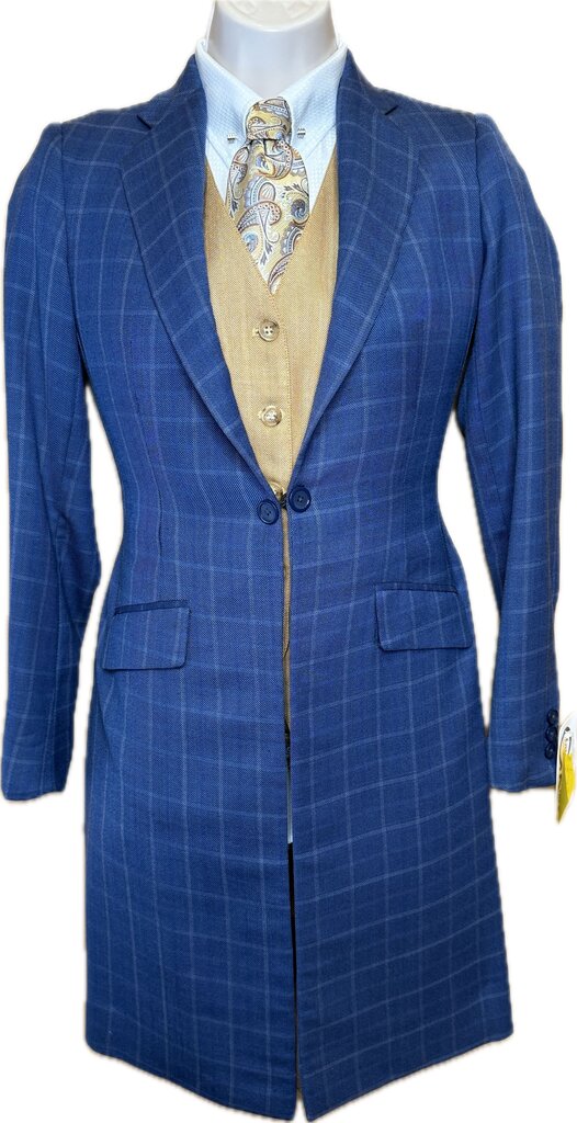 BLUE WITH GOLD WINDOWPANE CM DAY SUIT