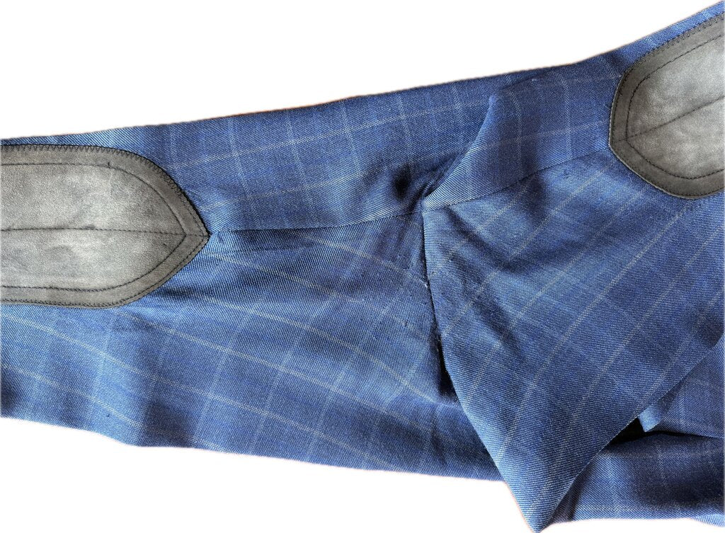 BLUE WITH GOLD WINDOWPANE CM DAY SUIT