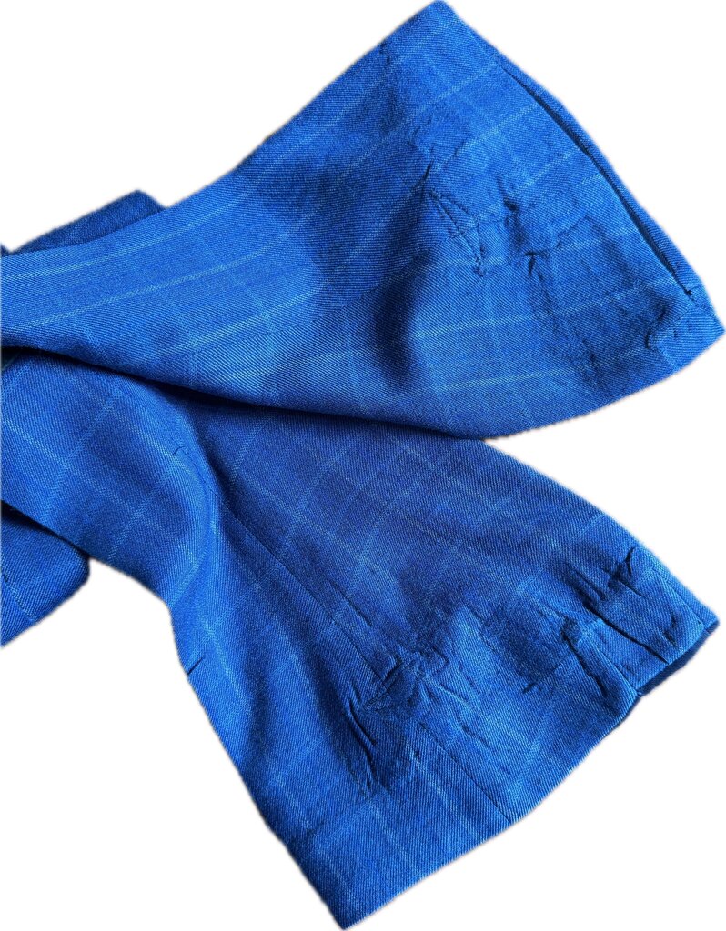 BLUE WITH GOLD WINDOWPANE CM DAY SUIT
