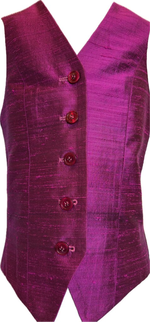 MAGENTA DUPIONI SILK MARSHA VEST