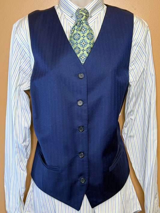 NAVY HERRINGBONE BBRO'S VEST