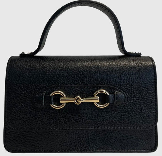 Genuine Leather Snaffle Bit Purse Black