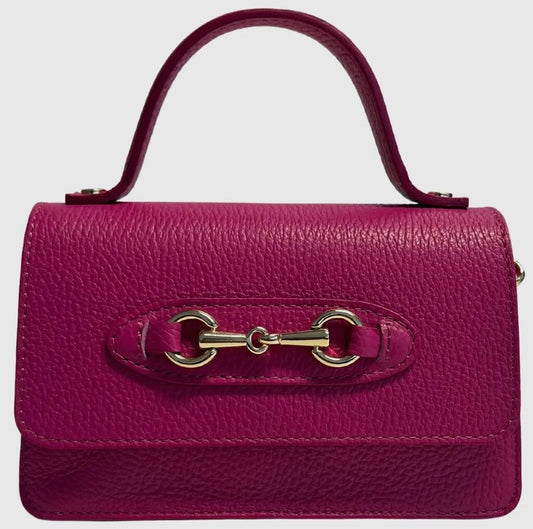 Genuine Leather Snaffle Bit Purse pink