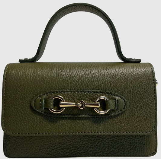 Genuine Leather Snaffle Bit Purse Green