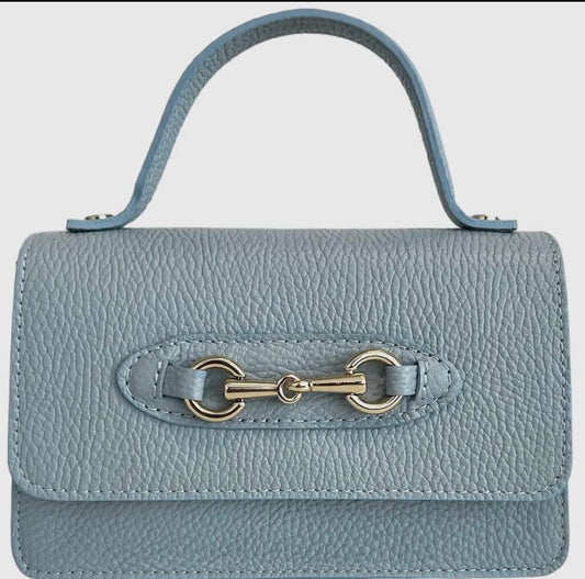 Genuine Leather Snaffle Bit Purse Blue