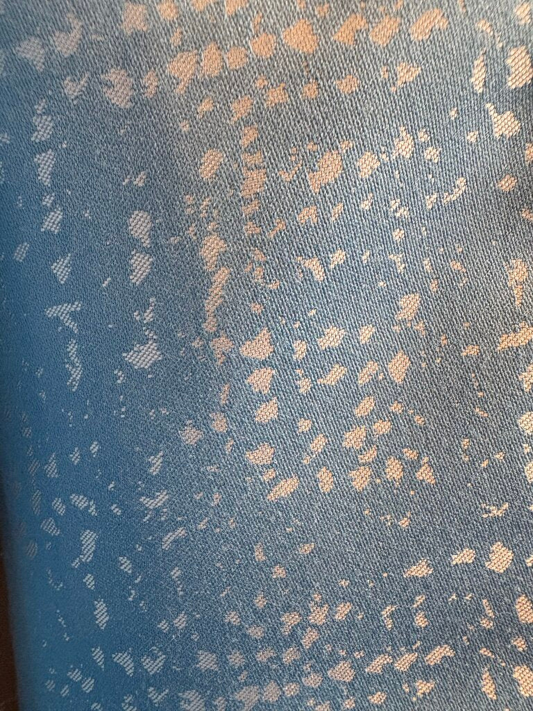 BLUE WITH SILVER PATTERN MARSHA DEARRIAGA DAY COAT