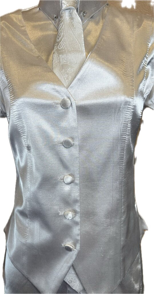 WHITE SATIN MARSHA DEARRIAGA VEST