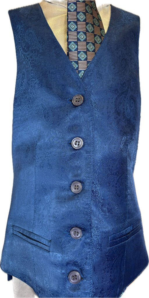 BRAND NEW ROYAL BLUE PAISLEY BETTEY BERDINE VEST