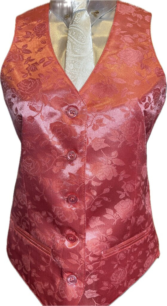 BRAND-NEW CORAL ROSES BETTY BERDINE VEST 36