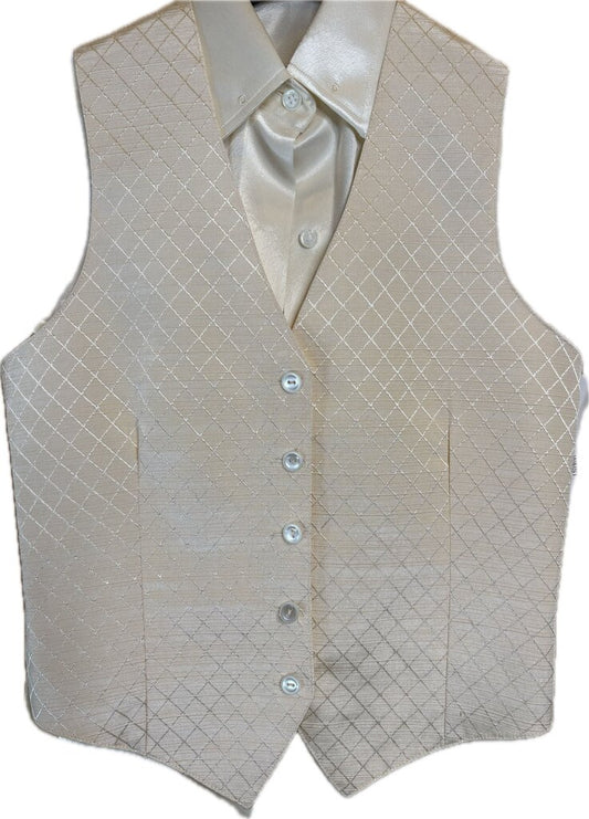 CREAM DIAMOND PATTERN VEST