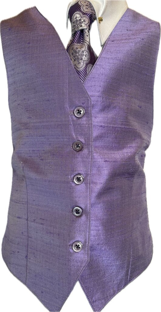 PURPLE DUPIONI SILK BRB VEST