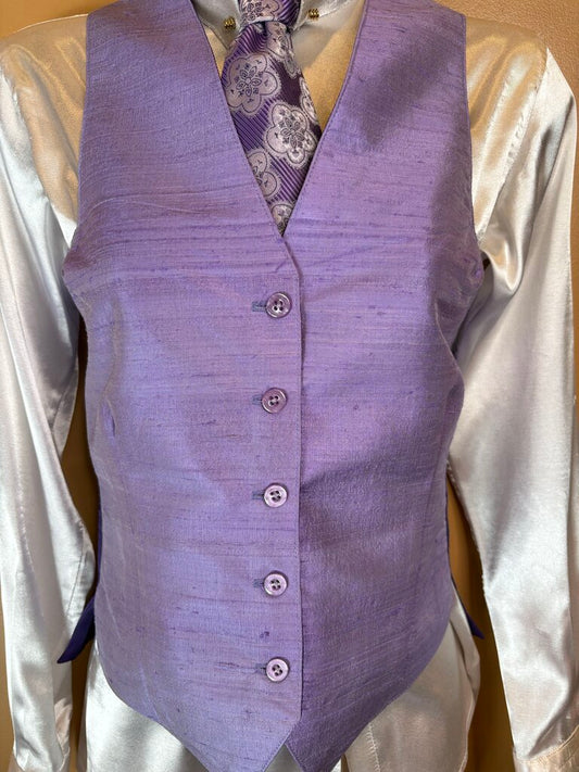 PURPLE DUPIONI SILK BRB VEST