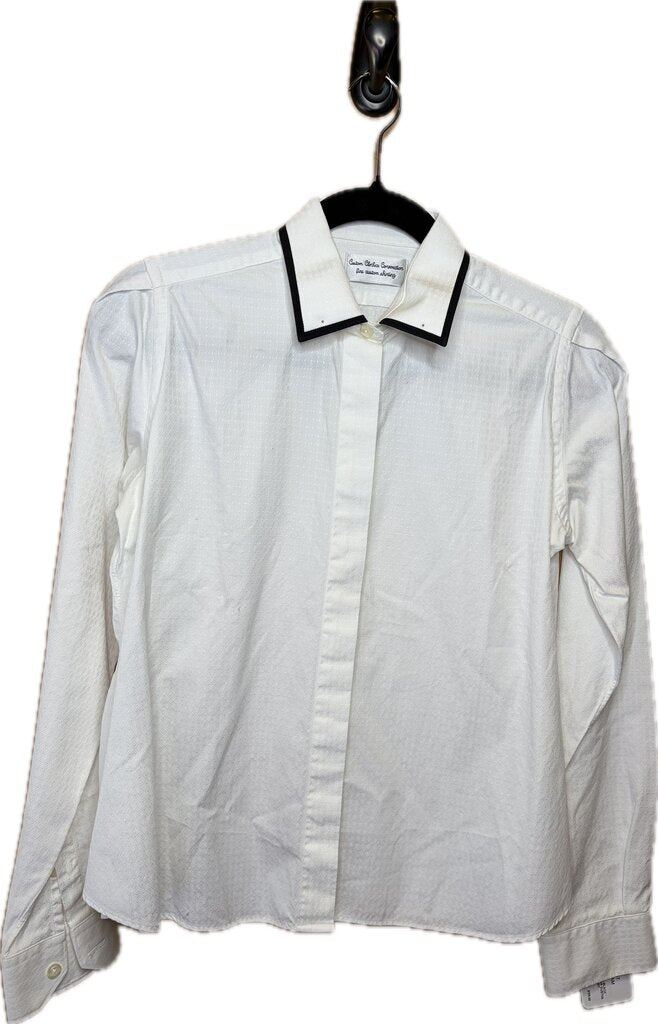 WHITE WITH BLACK EDGE COLLAR CUSTOM CLOTHES SHIRT