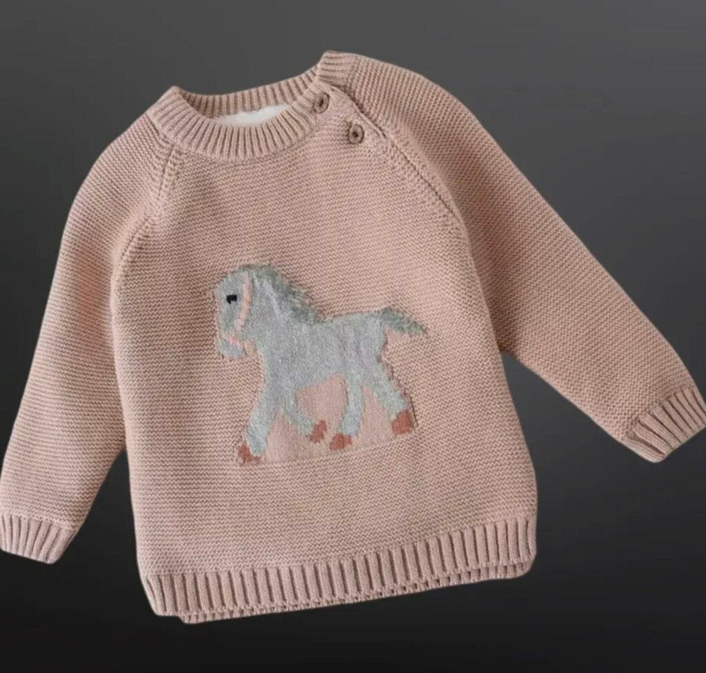 TODDLER HORSE KNIT SWEATER