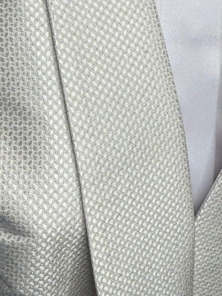 BRAND-NEW WHITE WITH SILVER DOT FORMAL VEST AND BOW TIE BETTY BERDINE