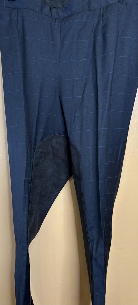 NAVY WINDOWPANE DAY SUIT WITH 2 PAIR OF JODS