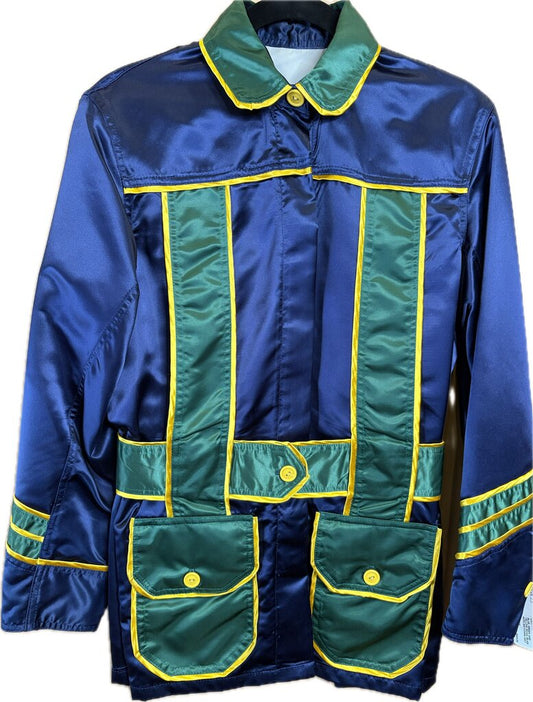 BLUE, GREEN AND YELLOW ROAD SILKS WITH MATCHING HAT