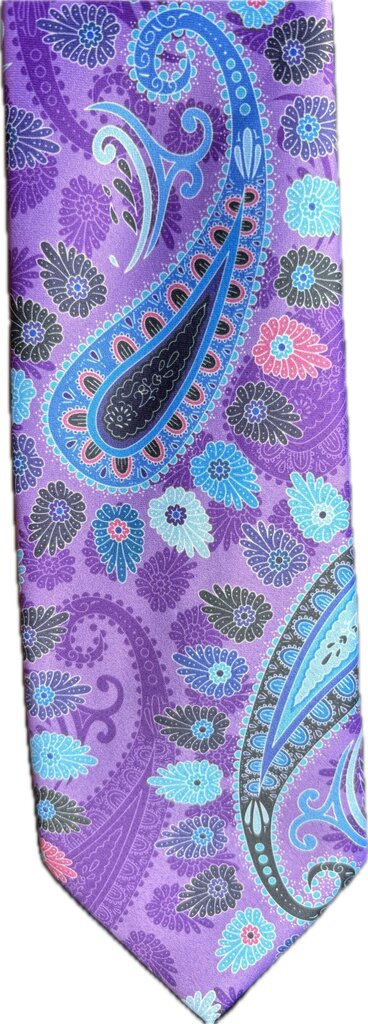 PURPLE AND BLUE PAISLEY TIE