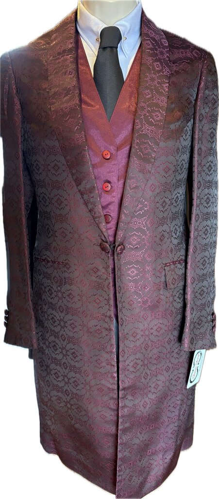 EGGPLANT COLOR PATTERN DEREGNAUCOURT DAY COAT
