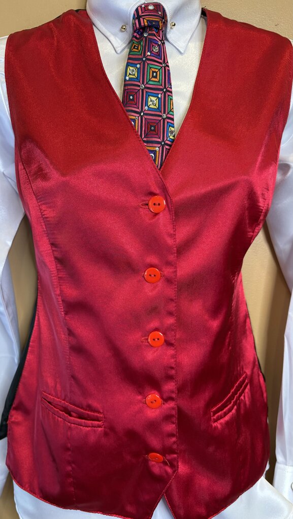RED SATIN VEST