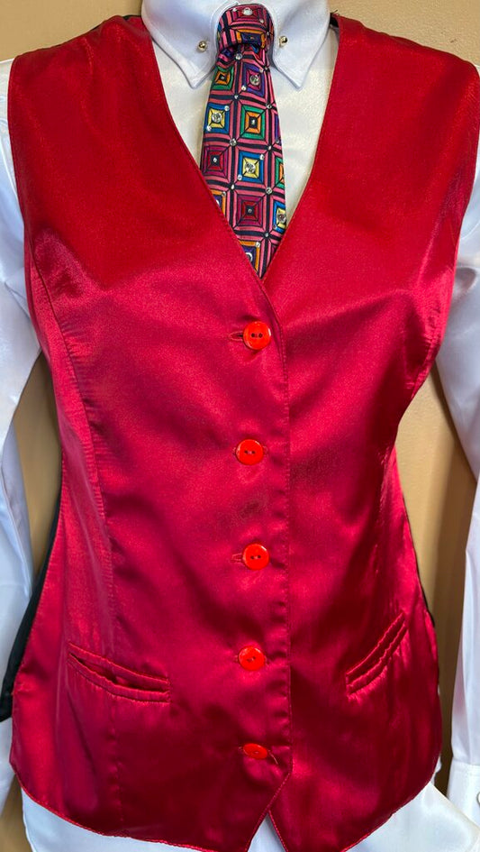 RED SATIN VEST