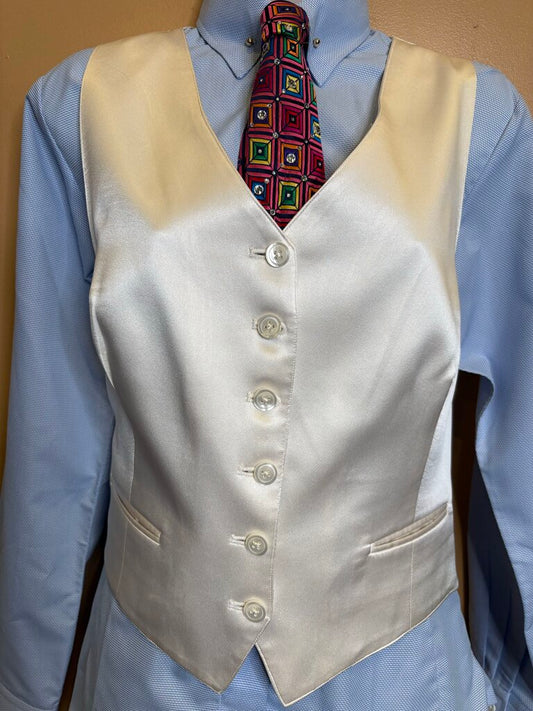 DEREG WHITE SILK VEST
