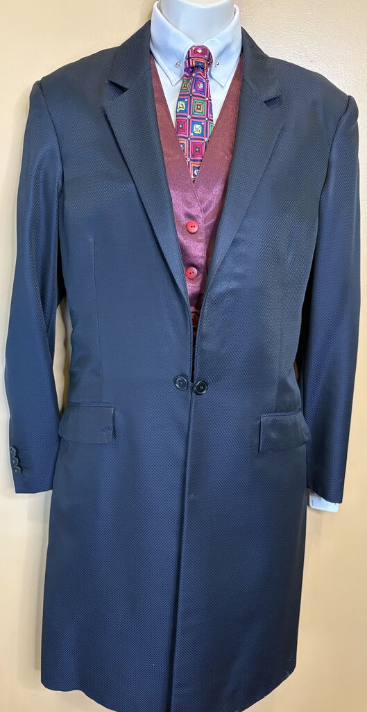 NAVY DIAMOND PATTERN COAT