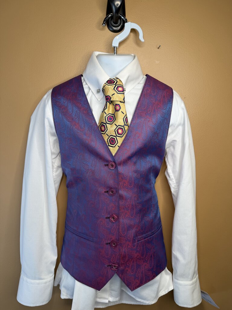 ELLIE MAY BLUE AND RED PAISLEY VEST