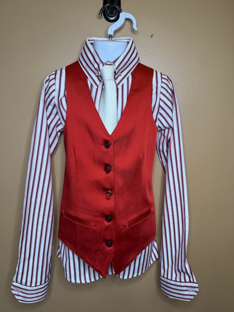 BETTY BERDINE VEST RED SATIN