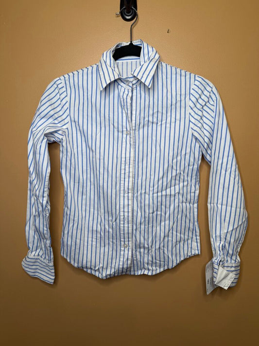 WHITE AND BLUE STRIPE SHIRT