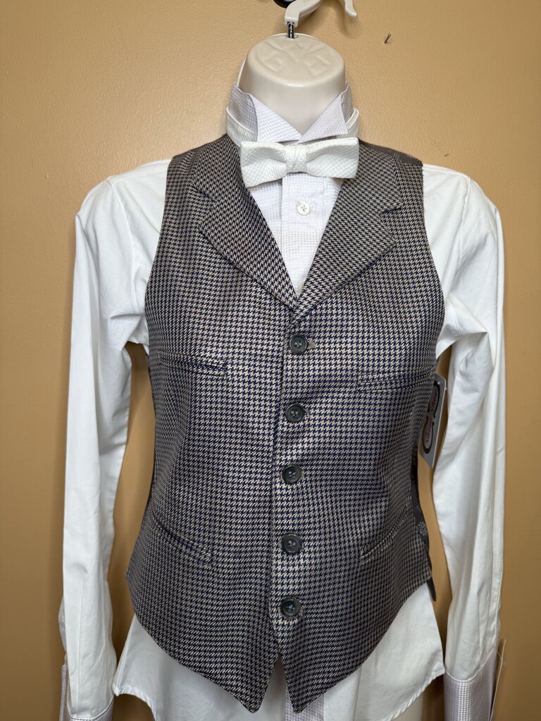 BROWN AND NAVY HOUNDSTOOTH BECKER BROTHERS FORMAL VEST