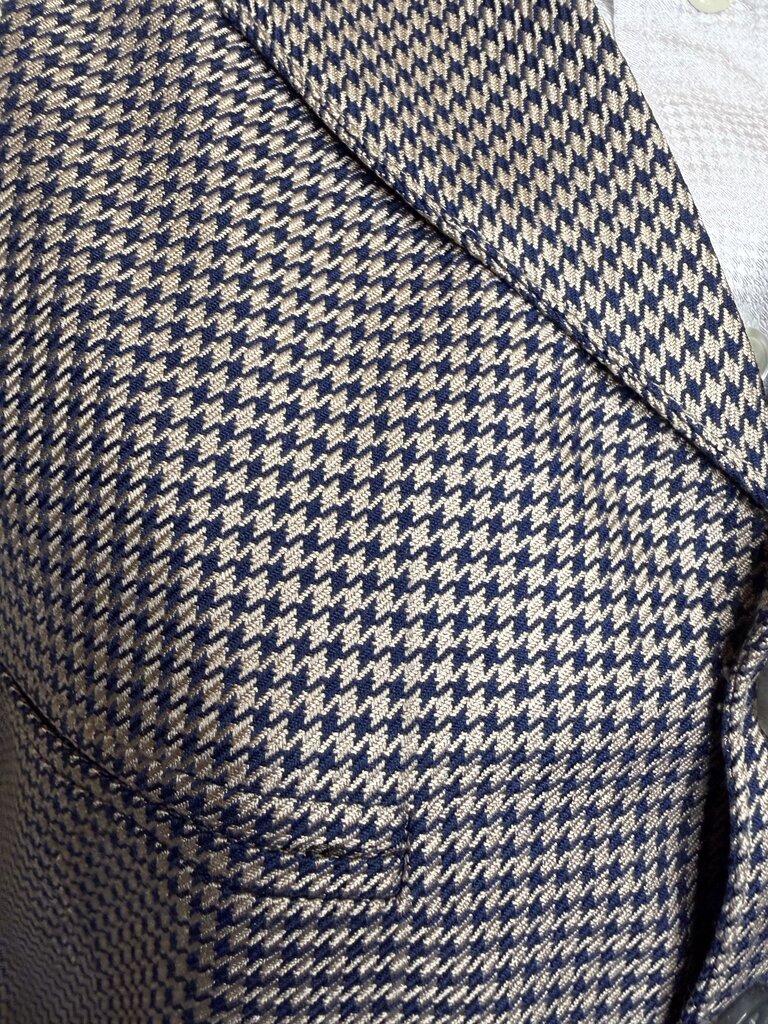 BROWN AND NAVY HOUNDSTOOTH BECKER BROTHERS FORMAL VEST